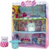 imageSquishville by Original Squishmallows Sweet Shop  Playset with 2Inch Priya The Purple Panda Treszure The Teal Cat ampamp Bistro Table and Chair  Toys for KidsSweet Shop