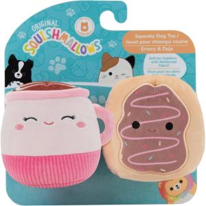 imageSquishmallows Original 35Inch 2Pack Emery Latte and Deja Donut Dog Toys  Small Ultrasoft Official Plush Pet Toy