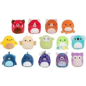 imageSquishville MiniSquishmallows Besties Multipack  14 Rainbow 2Inch Plush Toys Red Panda Tabby Cat Octopus ampamp More
