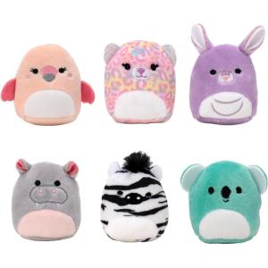 imageSquishville Mystery MiniSquishmallows Plush  Wildlife Squad  Six 2Inch Characters  Includes Michaela and Kiki Plus Four Mystery Figures  Irresistibly Soft Colorful PlushWildlife Squad