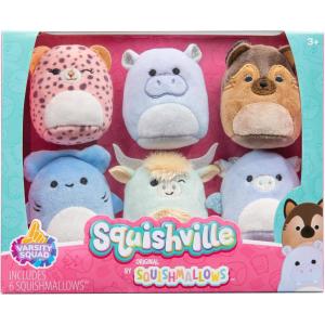 imageSquishville by Original Squishmallows Beach Day Squad Plush  Six 2Inch Squishmallows Plush Including Mauricio Deniz Cosmina Shauna Chester and a Surprise SquishmallowBlack