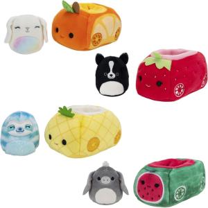 imageSquishville by Original Squishmallows Fruity Coupes  Four 2Inch Squishmallows Plush and Fruity Coupe Plush Vehicles  Toys for Kids SQM0334