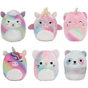 imageSquishville by Original Squishmallows Purple Pals Squad Plush  Six 2Inch Squishmallows Plush Including Bashira Mollie Carlota Patrick Rida and Jazzy  Toys for KidsRainbow Dream