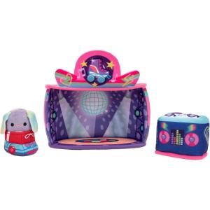 imageSquishville by Original Squishmallows Rock and Roller Disco Playset  Includes 2Inch Danya The Bunny Plush Roller Skates DJ Booth and Skating Rink Playscene  Toys for Kids