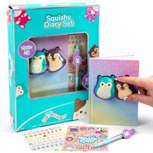 imageOriginal Squishmallows Squishy Diary Set Includes 5 x 7 Diary 60 Sheets Kawaii Stickers Pen Fun Journaling Kit ampamp Sketchbook for Kids School Supplies Journal for GirlsDiary Set