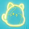imageFizz Creations Squishmallows Cam The Cat Neon Wall Light  Officially Licensed Squishmallows Merchandise  USB Powered  Vibrant Yellow Neon Light  Wall Mount Options