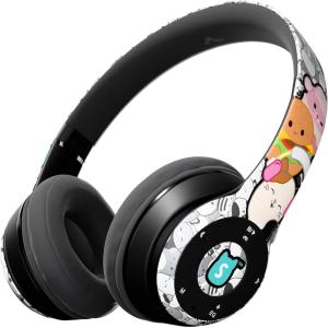 imageiJoy Squishmallows Bluetooth OverEar Headphones Wireless Foldable Headset Squishmallows Gifts for Girls Boys Women Men and All Squish Squad FansBlackWhite  Multi