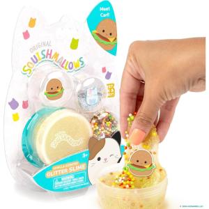 imageOriginal Squishmallows Glitter Carl The Burger Charm VanillaScented Slime 3 Slime AddIns PreMade Sludge Toy for Kids Great 6 Year Old ToysCarl the Burger