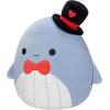 imageSquishmallows Original 12Inch Samir Blue Whale with Heart Top Hat and Red Bow Tie  Official Jazwares Plush