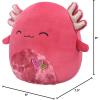 imageSquishmallows Original 8Inch IndieMae Maroon Axolotl with Fuzzy Belly and Hearts Embroidery  Official Jazwares Plush