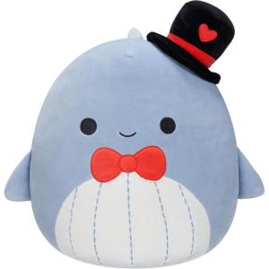 imageSquishmallows Original 12Inch Samir Blue Whale with Heart Top Hat and Red Bow Tie  Official Jazwares Plush