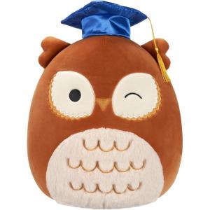 imageSquishmallows Original 12in Lemus The Grey Elephant with Graduation Cap  Official Jazwares Plush MediumSizedBrown Owl