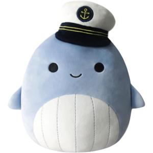 imageSquishmallows 8Inch Samir Blue Whale with Sailor Hat  Little Ultrasoft Official Kelly Toy PlushBlue Whale