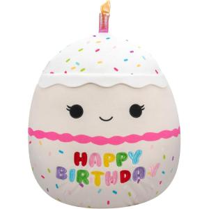 imageSquishmallows Original 14in Laura The Pink Tabby Cat Holding Birthday Cupcake  Official Jazwares Plush LargeBirthday Cake