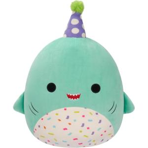 imageSquishmallows Original 14in Laura The Pink Tabby Cat Holding Birthday Cupcake  Official Jazwares Plush LargeTeal Shark