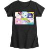 imageHYBRID APPAREL Squishmallows  Mooody Cow Grid  Girls Fitted Short Sleeve Graphic TShirtHeather Black