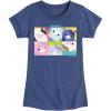 imageHYBRID APPAREL Squishmallows  Mooody Cow Grid  Girls Fitted Short Sleeve Graphic TShirtHeather Navy