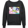 imageHYBRID APPAREL Squishmallows  Mooody Cow Grid  Womens French Terry Pullover SweatshirtHeather Charcoal