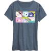 imageHYBRID APPAREL Squishmallows  Mooody Cow Grid  Womens Short Sleeve Graphic TShirtHeather Blue