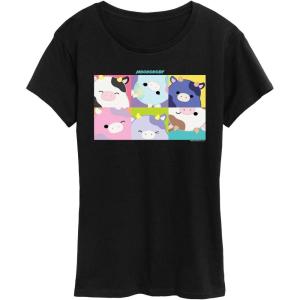 imageHYBRID APPAREL Squishmallows  Mooody Cow Grid  Womens Short Sleeve Graphic TShirtBlack