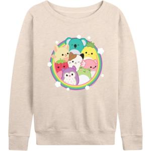 imageHYBRID APPAREL Squishmallows  Rainbow Circle Group  Womens French Terry Pullover SweatshirtBirch