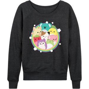 imageHYBRID APPAREL Squishmallows  Rainbow Circle Group  Womens French Terry Pullover SweatshirtHeather Charcoal