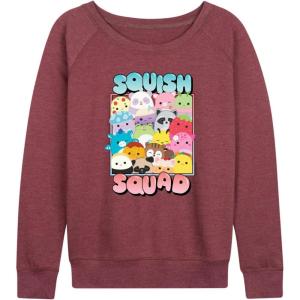imageHYBRID APPAREL Squishmallows  Squish Squad  Womens French Terry Pullover SweatshirtHeather Maroon