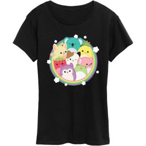imageSquishmallows  Rainbow Circle Group  Womens Short Sleeve Graphic TShirtBlack