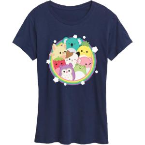 imageSquishmallows  Rainbow Circle Group  Womens Short Sleeve Graphic TShirtNavy