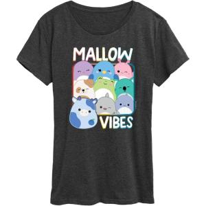 imageSquishmallows  Mallow Vibes  Womens Short Sleeve Graphic TShirtHeather Charcoal
