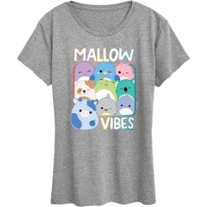 imageSquishmallows  Mallow Vibes  Womens Short Sleeve Graphic TShirtHeather Grey