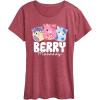 imageHYBRID APPAREL Squishmallows  Berry Moooody  Women Womens Short Sleeve Graphic TShirtHeather Wine