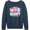 imageHYBRID APPAREL Squishmallows  Berry Moooody  Womens French Terry Pullover SweatshirtHeather Indigo