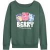 imageHYBRID APPAREL Squishmallows  Berry Moooody  Womens French Terry Pullover SweatshirtHeather Juniper