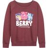 imageHYBRID APPAREL Squishmallows  Berry Moooody  Womens French Terry Pullover SweatshirtHeather Maroon