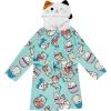 imageSquishmallows Girls Fleece Kids Hooded Robe  Super Soft Plush Kids Spa Bathrobe with Pockets Sizes 612  Official ProductBlue