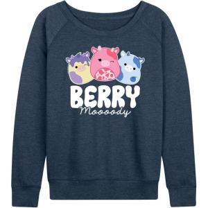 imageHYBRID APPAREL Squishmallows  Berry Moooody  Womens French Terry Pullover SweatshirtHeather Indigo
