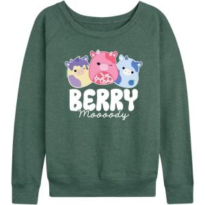 imageHYBRID APPAREL Squishmallows  Berry Moooody  Womens French Terry Pullover SweatshirtHeather Juniper