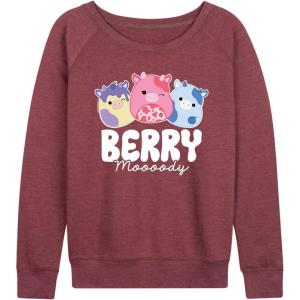 imageHYBRID APPAREL Squishmallows  Berry Moooody  Womens French Terry Pullover SweatshirtHeather Maroon