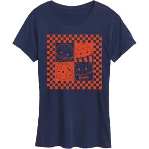 imageHYBRID APPAREL Squishmallows  Fast Food Grid  Womens Short Sleeve Graphic TShirtNavy