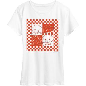 imageHYBRID APPAREL Squishmallows  Fast Food Grid  Womens Short Sleeve Graphic TShirtWhite
