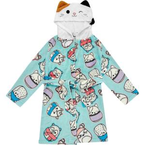imageSquishmallows Girls Fleece Kids Hooded Robe  Super Soft Plush Kids Spa Bathrobe with Pockets Sizes 612  Official ProductBlue