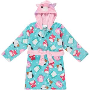 imageSquishmallows Girls Fleece Kids Hooded Robe  Super Soft Plush Kids Spa Bathrobe with Pockets Sizes 612  Official ProductBlue Pink