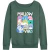 imageHYBRID APPAREL Squishmallows  Mallow Vibes  Womens French Terry Pullover SweatshirtHeather Juniper