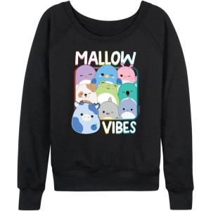 imageHYBRID APPAREL Squishmallows  Mallow Vibes  Womens French Terry Pullover SweatshirtBlack