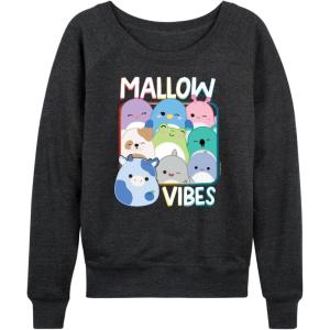 imageHYBRID APPAREL Squishmallows  Mallow Vibes  Womens French Terry Pullover SweatshirtHeather Charcoal
