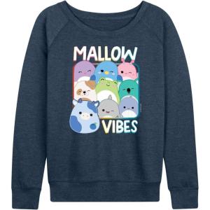 imageHYBRID APPAREL Squishmallows  Mallow Vibes  Womens French Terry Pullover SweatshirtHeather Indigo