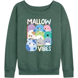 imageHYBRID APPAREL Squishmallows  Mallow Vibes  Womens French Terry Pullover SweatshirtHeather Juniper