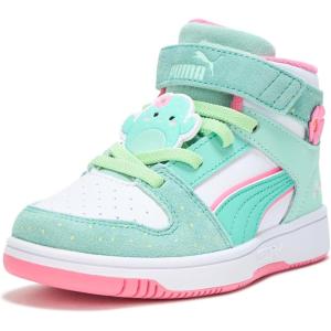 imagePUMA UnisexChild Rebound Layup Mid Squishmallows Hook and Loop Shoes SneakerMintpuma Whitemint Melt