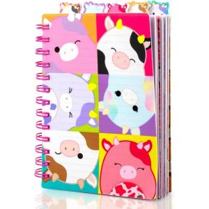 imageSquishmallows Original Tab Journal 5 Tabs Spiral Bound Journals for Teens Birthday Gift Journaling Kit Journal Set Kids Journal Stationery Set for Girls Sketch Journal Diary